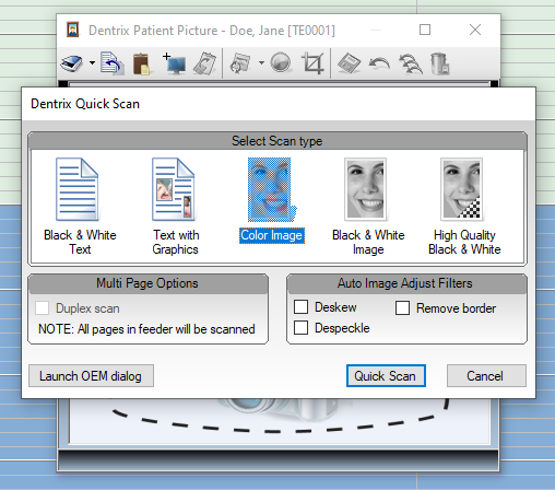 dentrix scanner setup